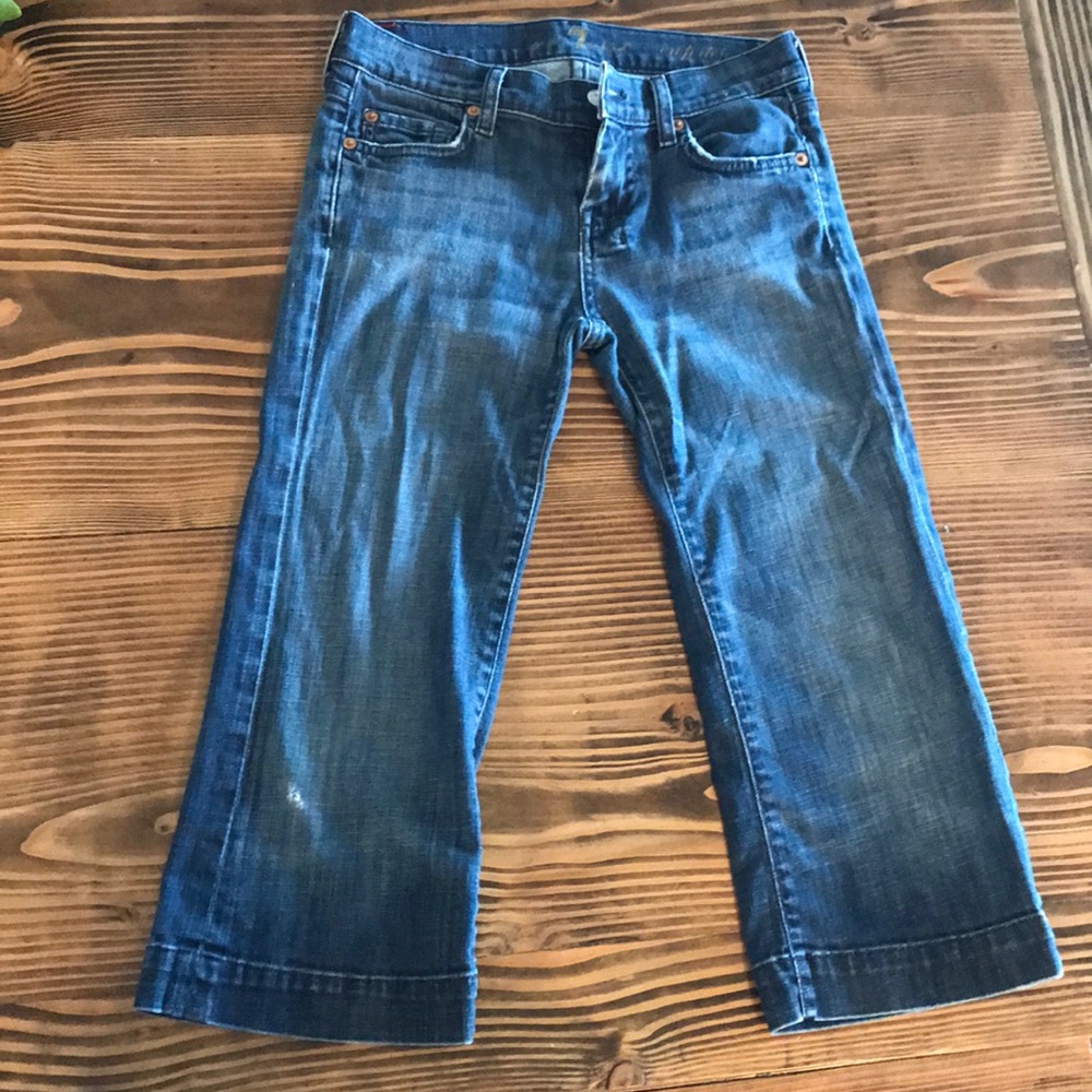 7 for all man kind dark wash denim Dojo Crop